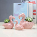Romantic Flamingo Ceramic Flower Pot for Succulents Cactus Plants Pot Planter ï¼D