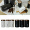 3pcs Tea Coffee Storage Canisters w/ Lid Kitchen Dry Nuts Space-saving Black