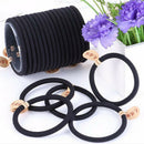10pcs Black Colors Rope Elastics Hair Ties 4mm Thick Hairbands Girl's Hair,Bands