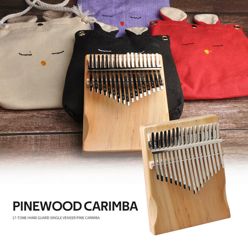 17 Keys Kalimba Pine Musical Instrument Thumb Finger Piano for Beginner