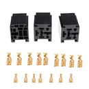 3pcs 80A 5 Pin Relay Socket Holder Car Truck Automotive Electronic Parts