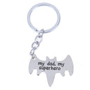 1XMy Dad My Superhero" bat shape keychain daddy keyrings gift for Fathers Day JR