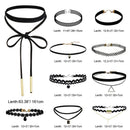 10pcs Chokers Necklace Black Classic Velvet Stretch Gothic Tattoo Neck OZ
