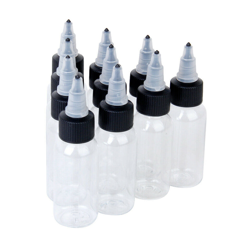 10x Empty  Bottles W/ Twist Cap for Shampoo Paint Green Soap 30ml