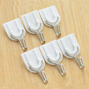 6Pcs Self Adhesive Wall Door Hook Hanger Bag Keys Bathroom Kitchen Sticky LJ