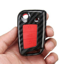 3 Button Carbon Fiber Remote Key Fob Case Shell Cover+Keychain For Golf Mk7