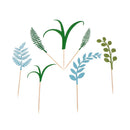 7pcs Green Plant Cake Toppers Kids Birthday Party Decoration Cupcake Fl 3c