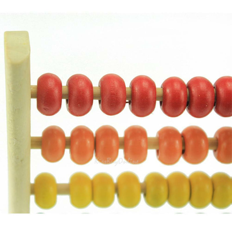 Small Wooden Abacus Colorful Beads Counting Kid Maths Learning Educational Toys