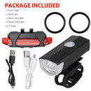 USB  Rechargeable LED Bicycle Headlight Bike Head Light Front Rear Lamp Cycling