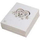 100 Pcs ivory wedding party pearlescent love hearts place cards table name