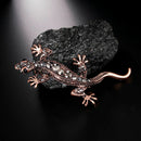 Metal Alloy Lizard Animal Brooch Rhinestone Brooches For Female Pins Lapel  U5M7