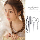 4pcs Hair Styling Tools Ponytail Braider Hair Bun Maker Plastic Loop (2) A