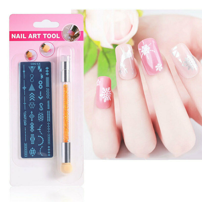 Fashion Nail Printing Art Template Pen Set Tool Anti-Overflow Glue