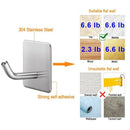Adhesive Hooks Wall Hooks Hangers Heavy Duty Waterproof Stainless Steel Hoo