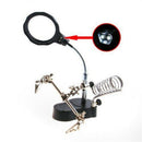 3.5x &12X 3rd Helping Hand Clip LED Magnifying Soldering Stand Lens Magnifier