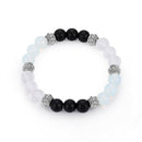 white crystal stone excellent jewelry black matte agate energy stone bracelet JR
