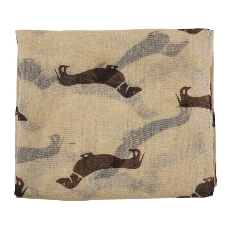 Sausage Dachshund Dog Animal Ladies Scarf Shawl Soft Feel 180 x 90cm Beige U4A3
