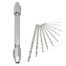 11Pcs Double Mouth Handheld Hand Drill Bit Pin Vice Chuck Twist Drill Bit YWB