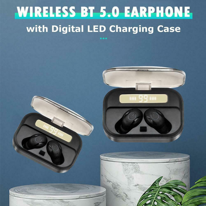T10B TWS Wireless Bluetooth Stereo Earphones with Digital LED Charging Case