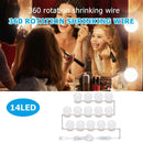 14pcs LED Makeup Mirror Light Bulb Kit Dimmable USB Hollywood Vanity Lights A