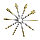 10pcs Routing Wood Rotary MIlling File Cutter Carving Rasps Deburrs HSS Titanium