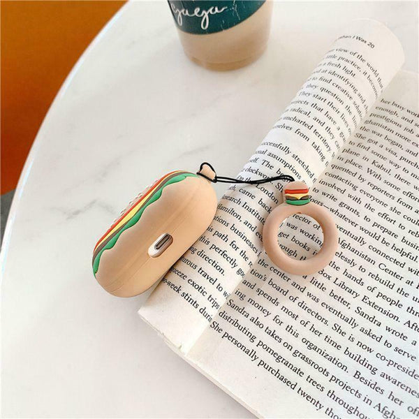 Cute Hamburger Protective Case Silicone Cover Shockproof Shell for Airpods Pro