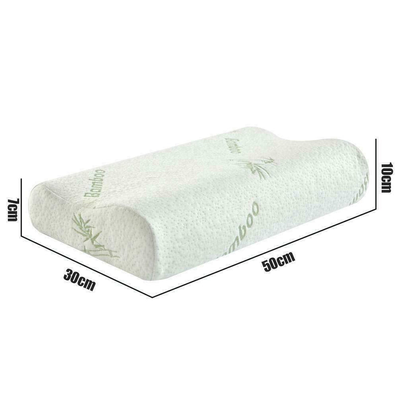 Home Bed Pillow Head Neck Support Bamboo Contour Memory Foam Pillows A6S6