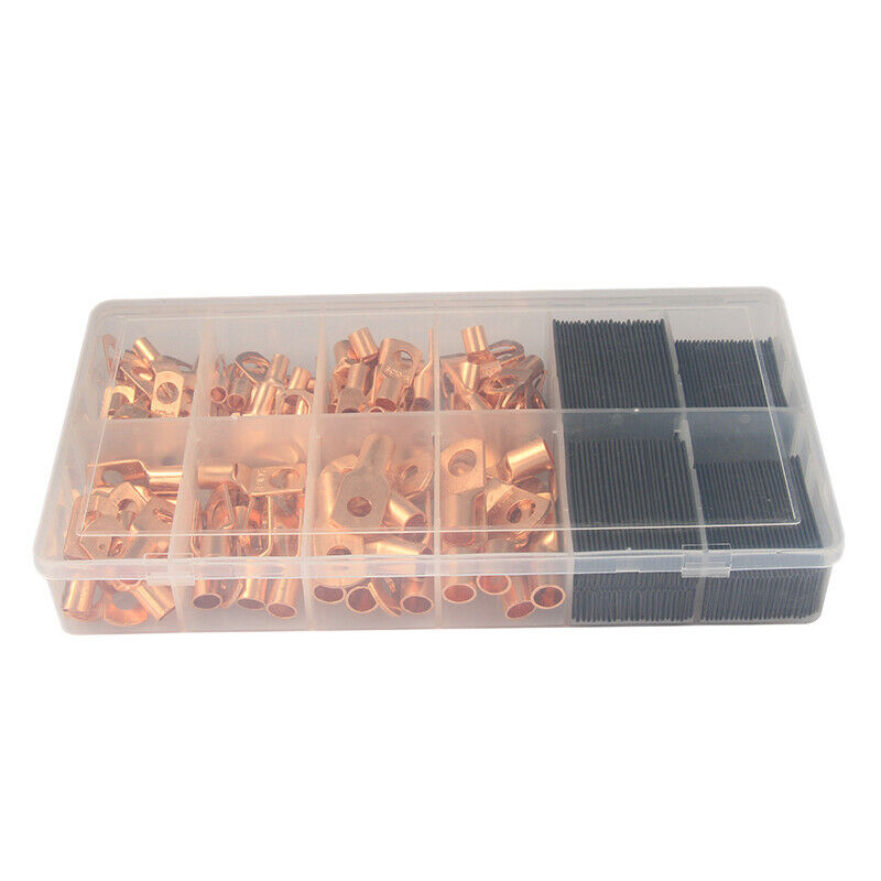 260 PCS Ring Lug Terminal Mixed Shrink Tubing Sets,120PCS Terminals + 140PC D2N4