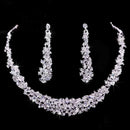 Women Rhinestone Crystal Collar Necklace Earrings Wedding Party Jewelry Set AME