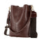 Crocodile PU Leather Women Shoulder Bag Messenger Bucket Handbag (Coffee) A