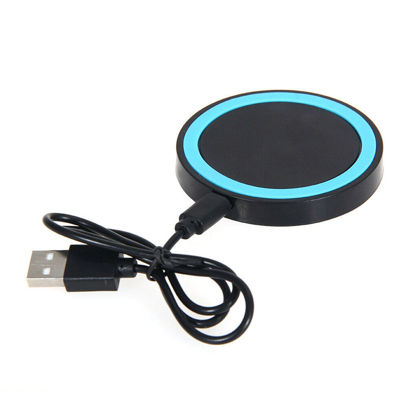Black Qi Wireless Charger Pad Charging Receiver +  USB Cable