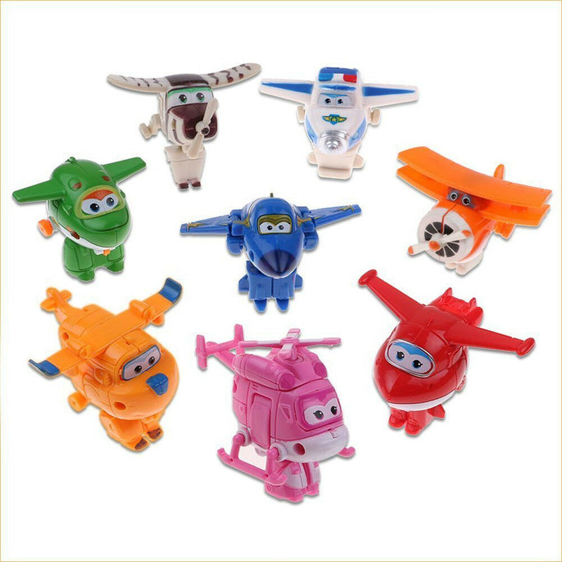8X/Lots TV Animation Super Wings Transforming Plane Mini Characters kids Toys.