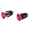 One Pair Bike Bicycle Aluminum Handlebar Grips Handle Bar Cap red