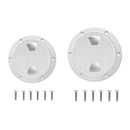 2 Pcs Marine Polar White Access Port Hatch Cover Twist Out Deck Plate 8"+6''