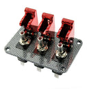 3 in 1 Car Ignition Engine Start Push Toggle with RED Cover Switches Panel 12VDC