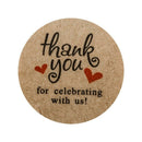 Kraft Paper Round Thank You for Celebrating with Us Stickers 500Labels/Roll E3Y8