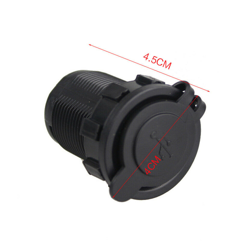 12V-24V 2 USB Port Car Charger Cigarette Lighter Socket Power Adapter +Wire Fuse