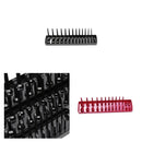 2Pcs 1/4" Socket Tray Organizer Set Red and Black Socket Rails Holder Storage