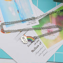 Best Friends Necklace A Pair Enamel Puzzle Rainbow Cloud Pendant Necklace F H4C5