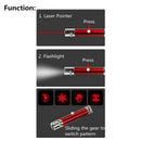 1Pc Red Point LED Flashlight Torch Multi-patterns With Keychain X1B1