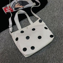 Fashion Retro Women'S Canvas Handbag New Women'S Casual Polka Dot Zipper Si