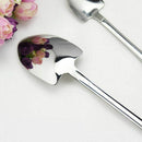 2 PCS Stainless Steel Spoon And Fork Set 1 Cute Shovel Shape Spoon 1 Fork T I3A8