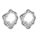 Fashion Geometric Earrings Trendy Imitation Pearls Stud Earrings Alloy Vint