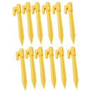 12x Plastic Tent Pegs Nails Sand Ground Stakes Outdoor Camping Awning Yellow