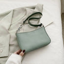 Women Simple PU Leather Handbag Chain Travel Shoulder Totes Bag (Green)