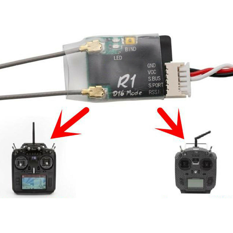 R1 RXSR Receiver 16CH Compatible with T16 Mode Remote Control Transmitter