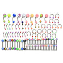 100pcs Body Eyebrow Navel Belly Lip Piercing Jewelry Tongue Nose Bar  OZ