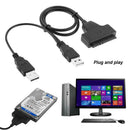USB 2.0 SATA 7+15Pin Adapter Converter Cable for 2.5inch HDD Laptop Disk D A