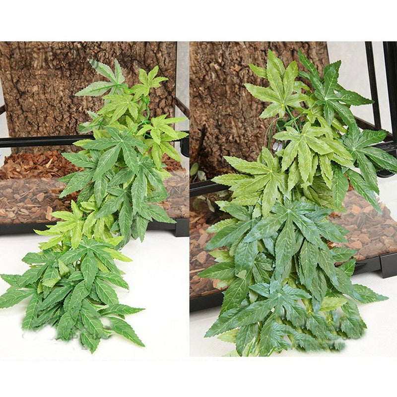2Pcs Leaves Plant Ivy Vine for Reptiles and Amphibians Habitat Plant Decor