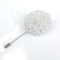 White Handmade Fabric Flower Boutonniere Men's Tuxedo Lapel Brooch Pin Stick